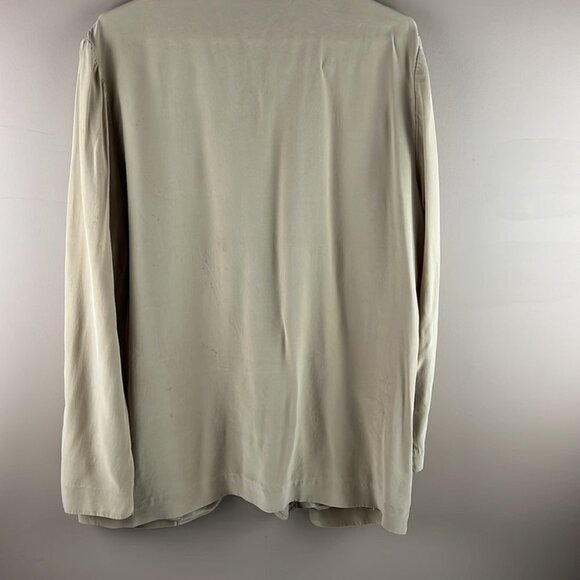 Lightweight 100% Silk Beige Blazer Jacket - Picture 6 of 11